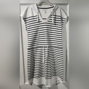 NWOT Maurices White and Navy Striped Hoodie Dress size:S